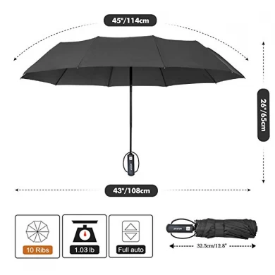 wholesale 3 folding auto open & close promotional umbrella custom logo printed foldable umbrellas