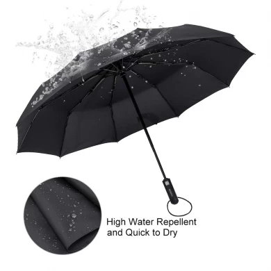 도매 3 접는 자동 열기 및 닫기 프로모션 우산 사용자 정의 로고 인쇄 접이식 우산
