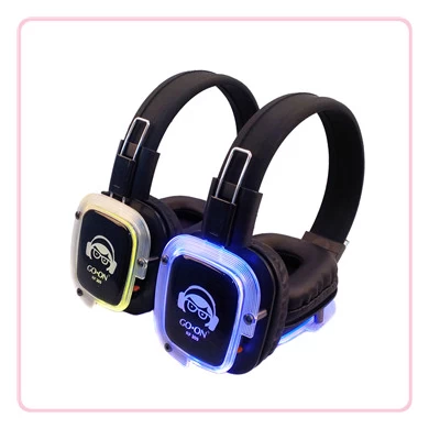 RF-309 LED acende ioga silenciosa fones de ouvido para fornecedor de classe de ioga Discoteca silenciosa