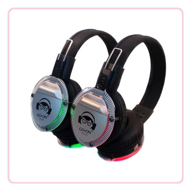 RF-409 2017 novo design silencioso disco fone de ouvido com luzes LED incandescente