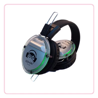 RF-409 2017 nieuw design silent disco hoofdtelefoon met gloeiende LED-verlichting