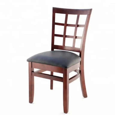 Black window pane grids backrest metal chair with metal frame PVC seat Manufacturer