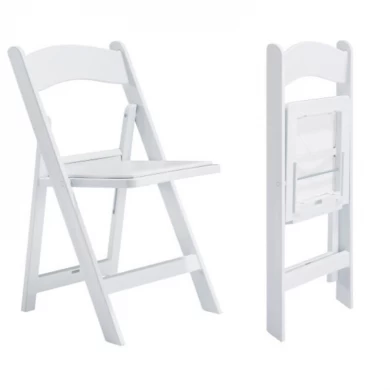 China Supplier Outdoor Padded White Colors Wedding Banquet Event Foldable Plastic Resin Folding Chairs