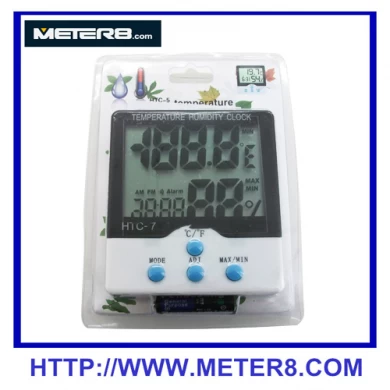 Temperature and Humidity Meter Clock HTC-6