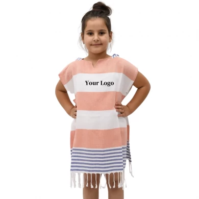 100％土耳其棉纯棉定制徽标冲浪超细纤维连帽Poncho海滩毛巾为孩子们