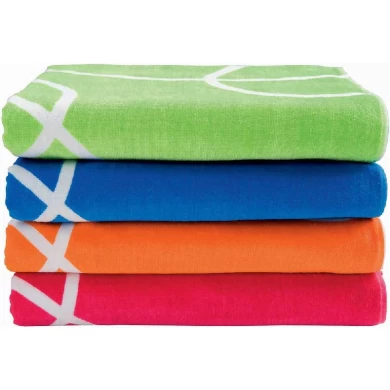 100% cotton,reactive velour two side printed beach towel