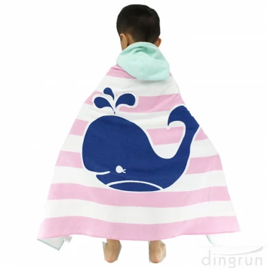 Children Hooded Towel Cotton Beach Poncho Towels