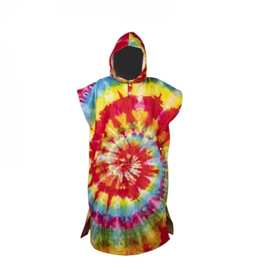 Cotton/Polyester  Customized Adult Surf Poncho Towel Hooded Beach Towel Sublimation Printing Changing Robe