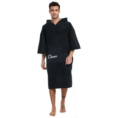Serviette de poncho de plage de logo fait sur commande changeant la serviette de robe avec le capot