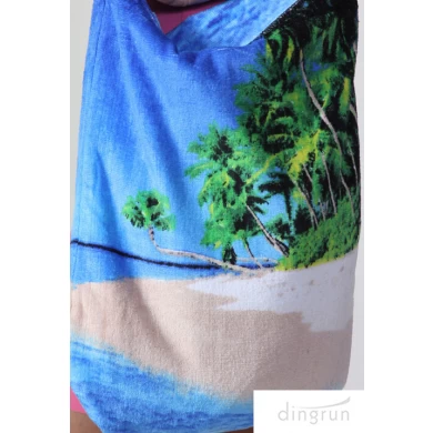 Oem factory china 75x150cm full color printed beach towel bag 2 in 1