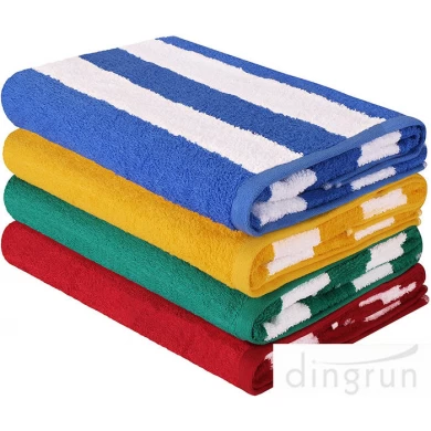 Soft Stripe Terry Cotton Beach Towel High Absorbency Pool Towels