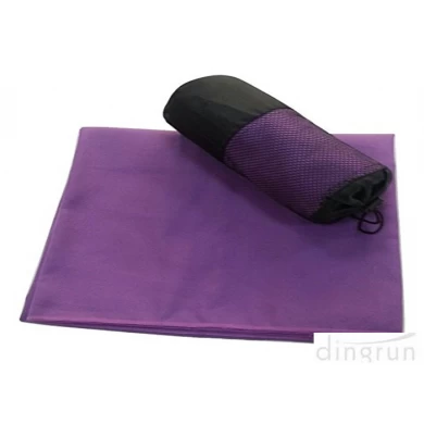 Suede 100 Polyester Microfiber Travel Towel With Mesh Bag