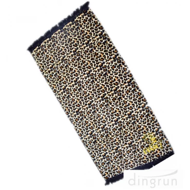 cotton woven leopard beach towel with tassels