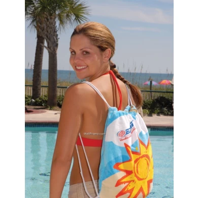 cotton yarn printed  beach towel bag