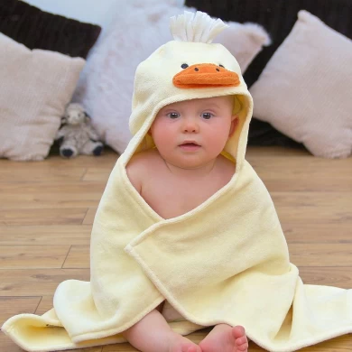 duckling shaped baby hooded towel