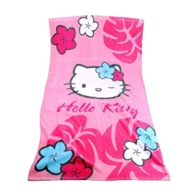 high quality reactive printing hello kitty beach towel for promotion