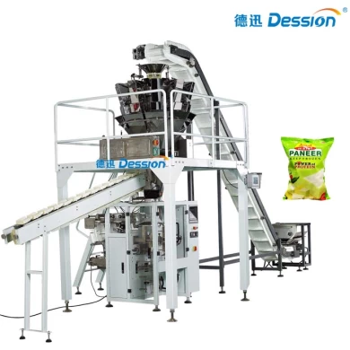 250 gms ，500 gms ,800 gms paneer packaging machine price multi weighing heads with chain buket