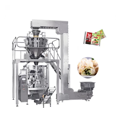 Automatic frozen dumpling packing machine with multi head weighing