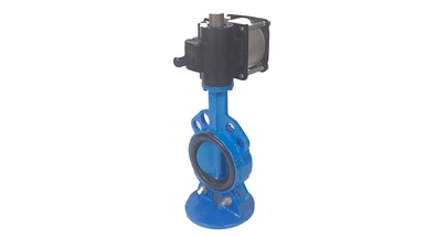 DN100 Wafer butterfly valve with pneumatic actuator