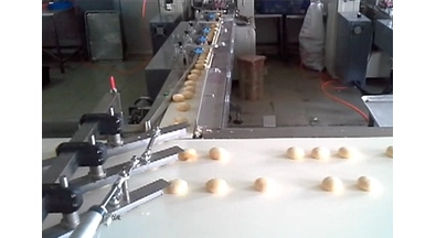 Green bean cake automatic material line