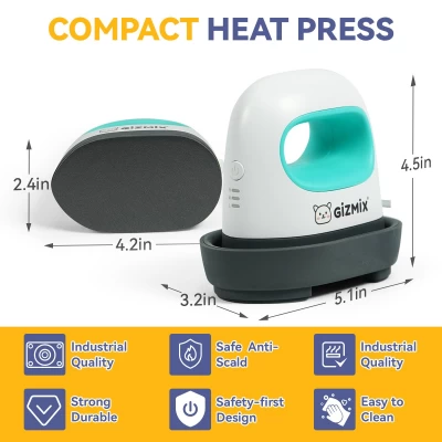 GIZMIX GP-1 Mini Heat Press Machine 10.6*6.2cm
