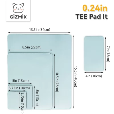Gizmix T -shirt pad het! Drukkussenset - 5 pads voor professionele strijken over naden en ritsen