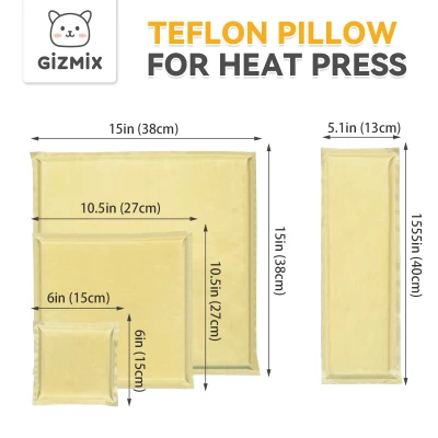 Gizmix Heat Press -kussenset (4 -delige set, 4 maten) - perfect voor HTV & schermafdrukken
