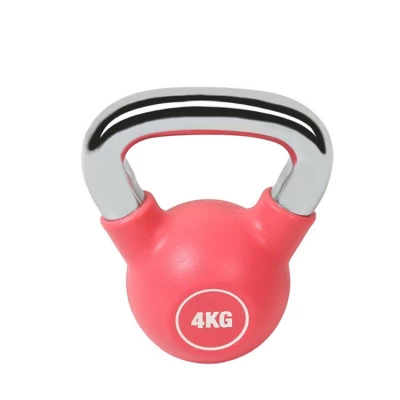 Kettlebell revestido de PU colorido com alça cromada personalizada