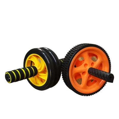 China Factory Supply double Exercise Fitness Equipment Strength Training Abdominal Exercise AB Wheel Roller With Handles