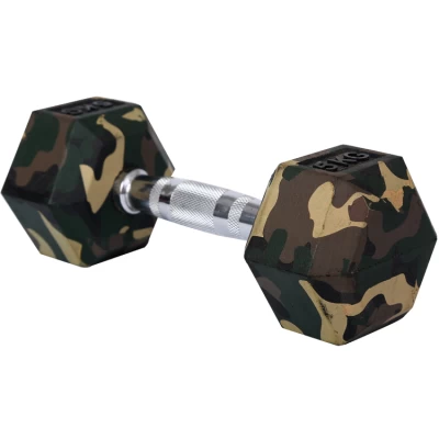 Rubber hex dumbbells with camouflage color