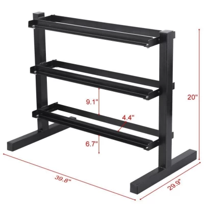 Оптовый Поставщик Черный 3 Яруса Вертикальная Стойка Гантели