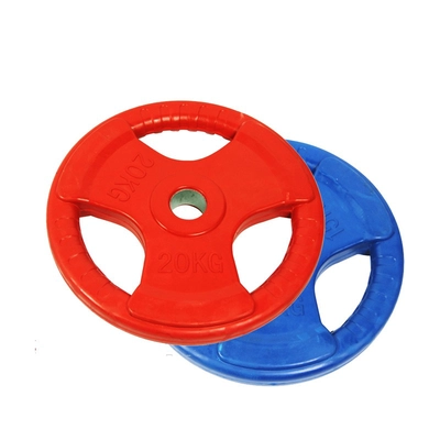 China Colorful Rubber Tri grip Weight Plates Supplier