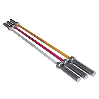Barre d'haltérophilie en chrome personnalisée avec couleur standard pour salle de sport