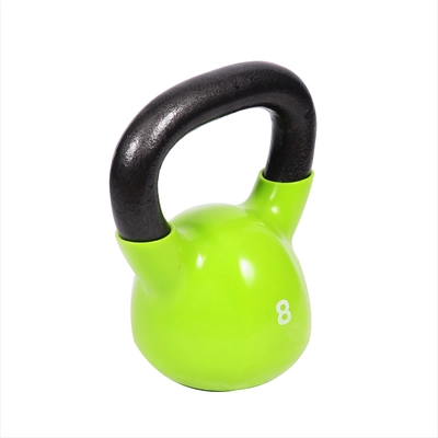 gym fitness competition rubber coated cast iron dipped colorful vinyl kettlebell