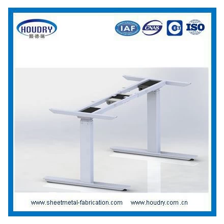 porcelana Metal frame A6 electric standing desk with wooden desktop height adjustable desk riser fabricante