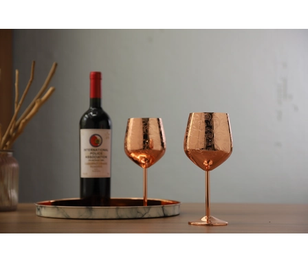 Skycrops Verre de vin en acier inoxydable gravé: esthétique et pragmatisme de dégustation
