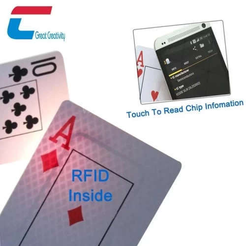 atomair reflecteren voetstuk Fabriek Groothandel Waterdichte Plastic PVC Custom NFC Poker RFID  Speelkaarten