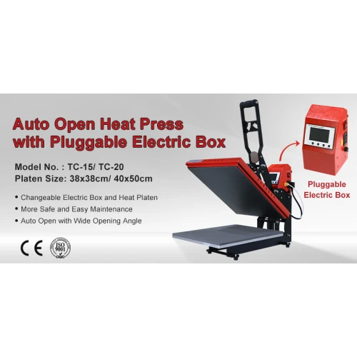 Auto Heat Press Machine with Detachable Control Box for Easy