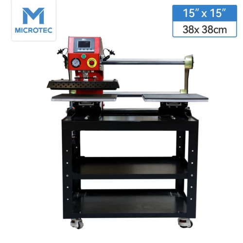 China XPDS-15 Fully Auto Dual-Station Shuttle Heat Press  with Pinch-Guard Safety System 38x38cm manufacturer