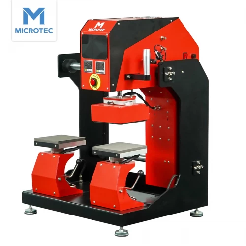 China MU-200 Dual-Heated Shuttle Heat Press for Label, Cap, and Shoe manufacturer