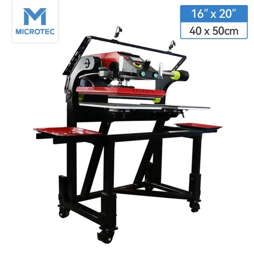 Cina Demon-45 Dual Shuttle Pneumatic Heat Press 40x50 cm con supporto per pavimenti e dispositivo di posizionamento a infrarossi produttore