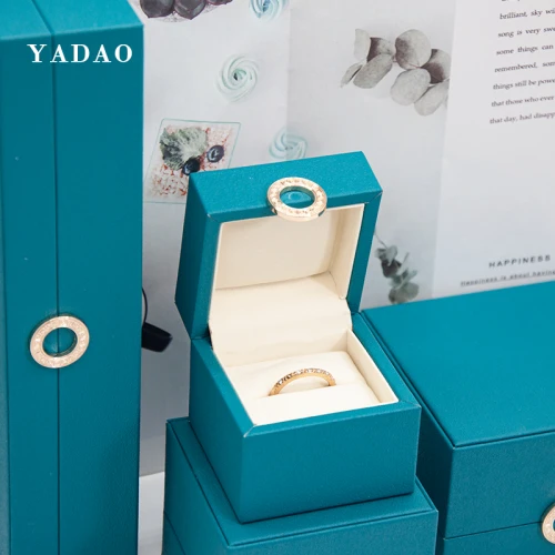 Dark green color leatherette box with stitching design around the whole box - COPY - qsak1g