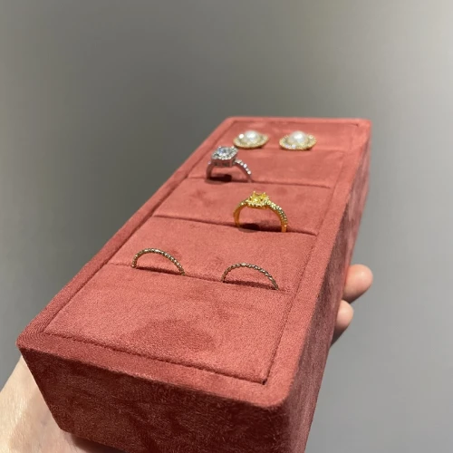 stackable wooden display tray soft slot display rings earrings jewelry display tray