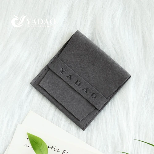 gray color microfiber pouch bag flap belt design jewelry packaging pouch bag pack jewels