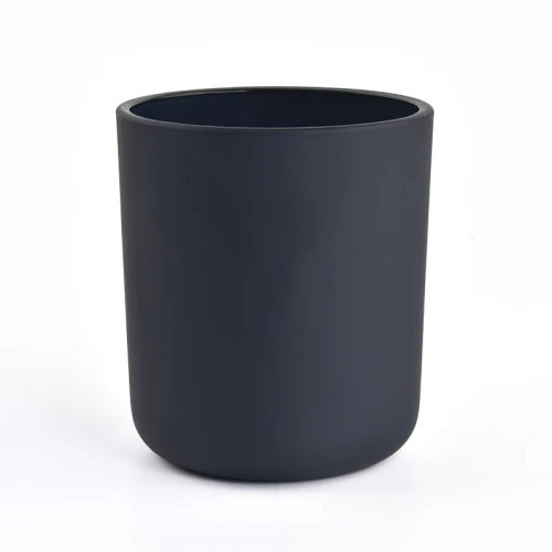 Matte black glass candle jars with round bottom with various sizes ...