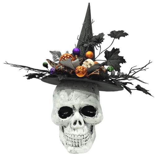 Decorazioni di Halloween Teschio con zucca Cappello da strega Occhi spettrali Palline Testa di scheletro fai-da-te