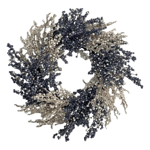 China Senmasine 24 Inch blue white berry wreaths for winter front door farmhouse hanging Christmas decoration manufacturer