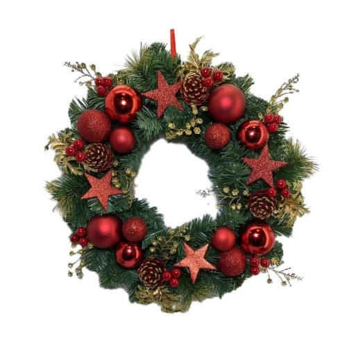 Senmasine 30cm 40cm guirlanda de natal artificial com enfeites de estrela bola festival feriado decoração de natal