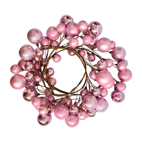 Senmasine 1,8 m lange rosa Kunststoffkugeln, Weihnachtskugeln, Girlanden für Weihnachtsfeier, Heimbüro, Hängedekoration