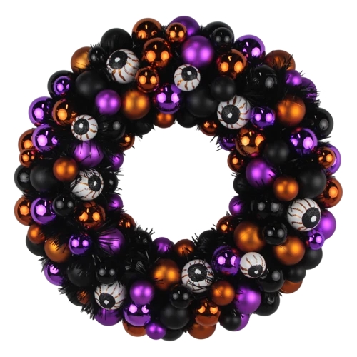Coronas de bolas de adorno Senmasine de 40 cm para fiesta de Halloween, festival, decoración colgante, base de metal